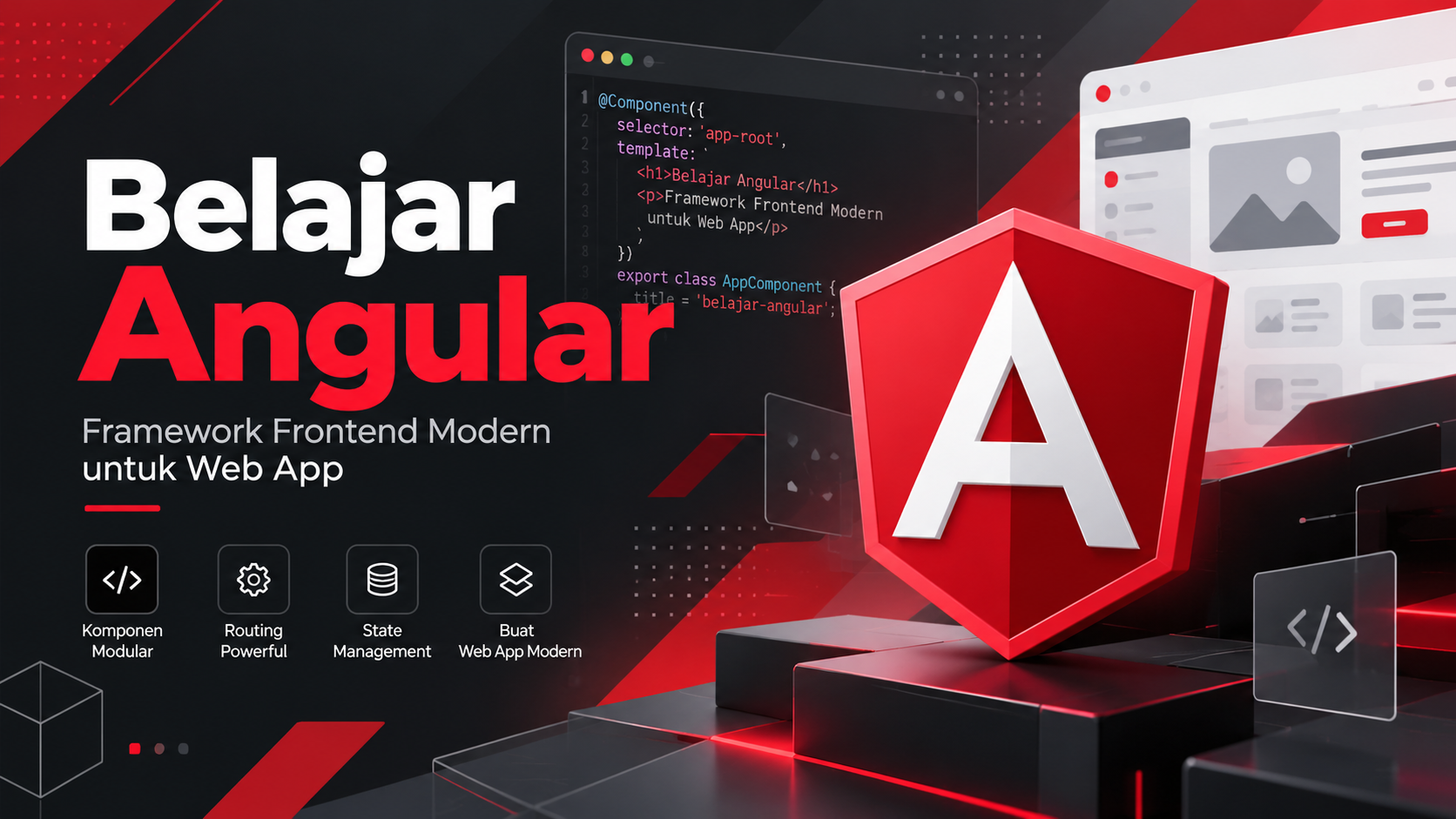 Cover tutorial Belajar Angular untuk membuat web app modern